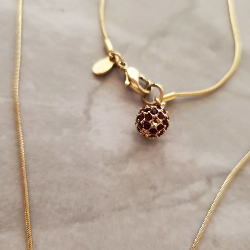 💕 Vintage 2000's 00s Y2K Monet Red Rhinestones Crystals Pave Necklace Bracelet - Picture 5 of 7